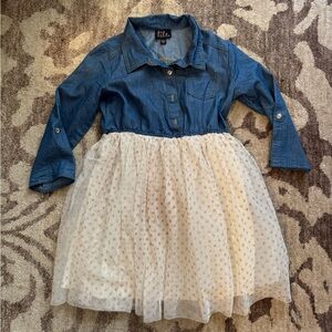 lilt Blue Denim Bodice with Cream Tulle Skirt